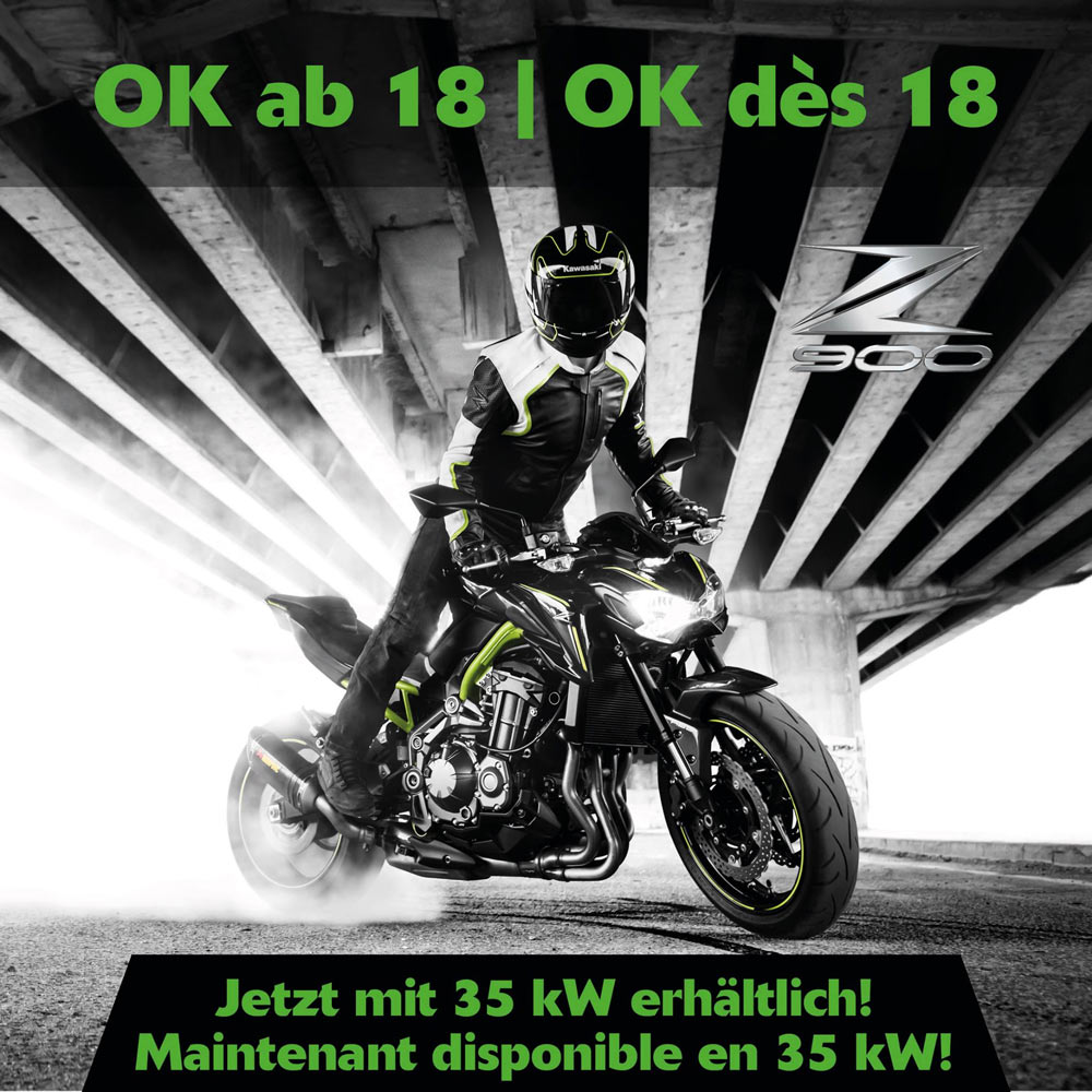 35kW-Version der Z900 - ab 18 Jahren!